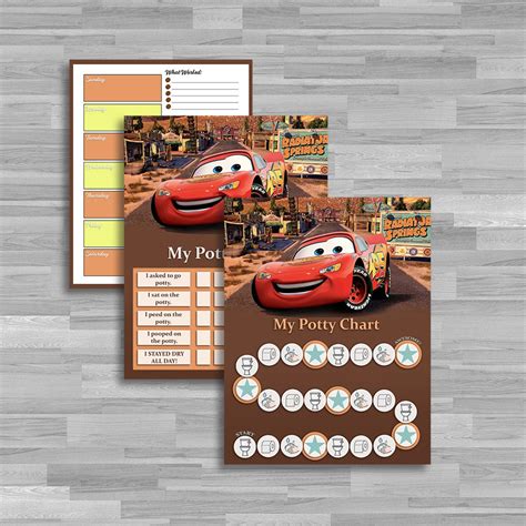 Cars Potty Training Chart Set Of 2 High Res  Files Etsy