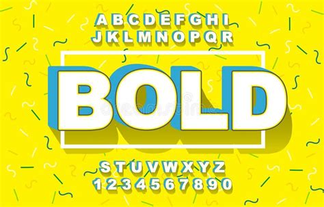3d Bold Retro Font Vintage Alphabet Vector Graphic Poster Set Stock
