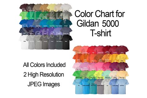 Gildan G Color Chart