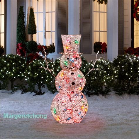 Gemmy 4 Ft Multicolor Lighted Frosted Vine Snowman Outdoor