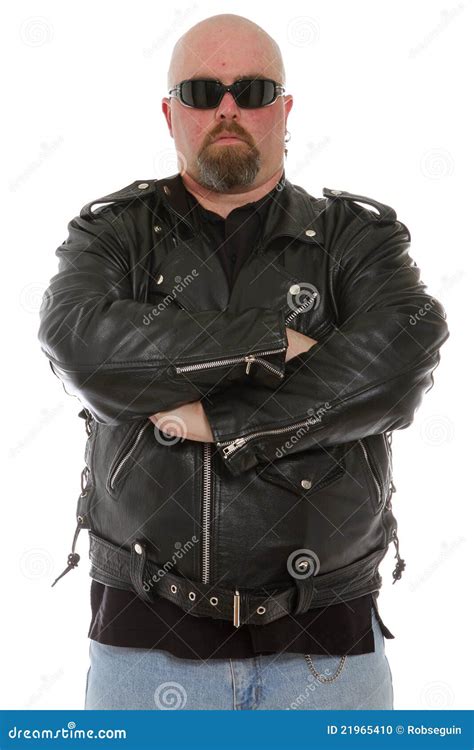 Serious Biker Dude Stock Photo Image Of Goatie Earring 21965410