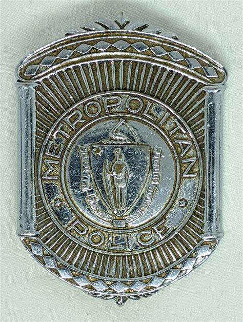 Nice 1950s Boston Ma Metropolitan Police Badge 496 Flying Tiger