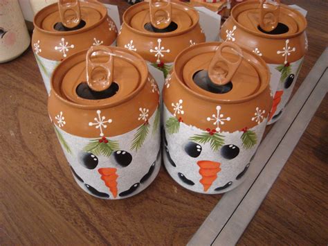 Recycled Snowmen Small Soda Cans Easy Christmas Crafts Crafts For