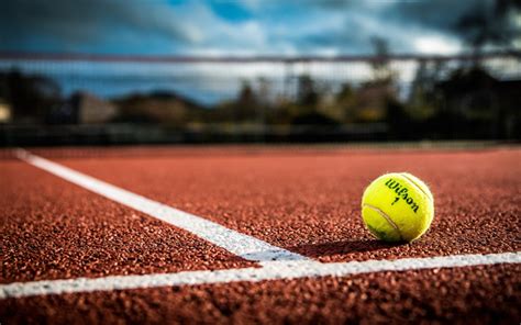 scarica sfondi campo da tennis tennis giallo palla da tennis corte con una superficie dura