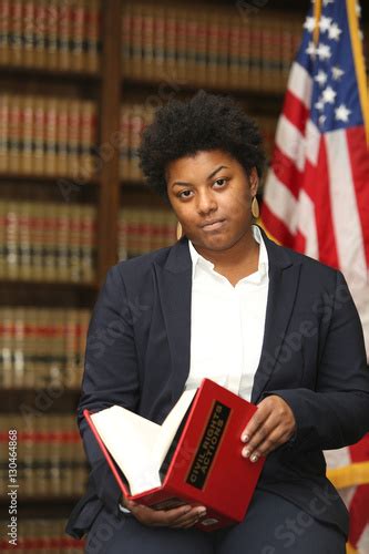 Portrait Of An Attractive African American Female Lawyer Stock Photo