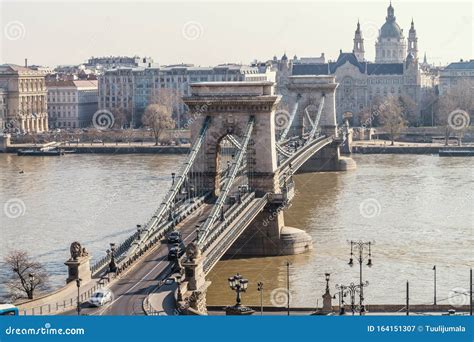 The Szechenyi Chain Bridge In Budapest Stock Image Image Of Famous