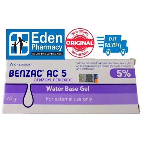 Galderma Benzac Ac 5 Benzoyl Peroxide 5 Water Base Gel 1 X 60g Shopee Malaysia