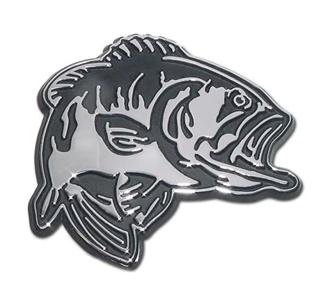 Bass Fish Chrome Car Emblem I Americas Flags