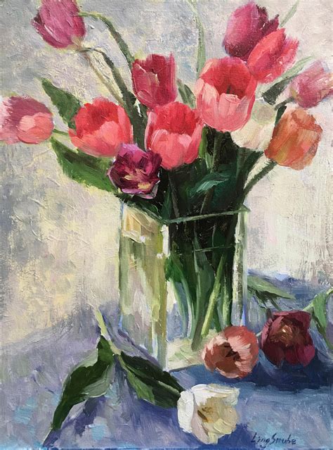 Tulips In Vase 2 Painting By Ling Strube Artmajeur