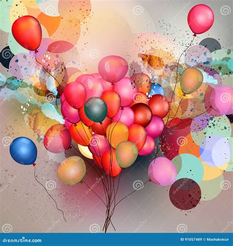 Abstract Vector Background With Balloons Stock Vector Illustration Of