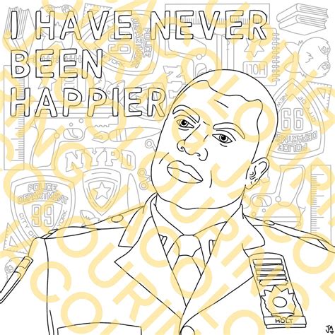Brooklyn 99 Inspired Colouring Pages Pack Of 3 Digital Etsy