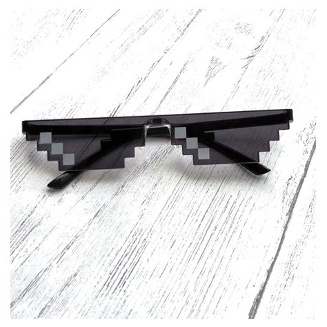 Thug Life Deal With It Sunglasses 8 Bit Pixelated Novelty Gamer Pixel Glasses Ebay