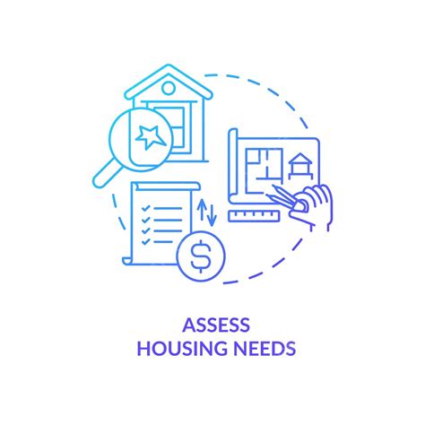 Assess Housing Needs Blue Gradient Concept Icon Project Web Assess