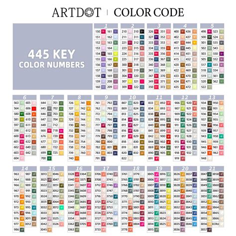 Artdot Diamond Painting Drills Kit 445 Colors Roundsquare Etsy