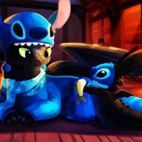 Maybe you would like to learn more about one of these? Toothless and stitch being cute | Disney art, Toothless ...
