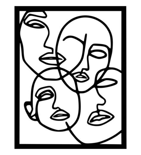 Buy Picasso Esque Faces Metal Wall Art By Silver Stencils Online Abstract Metal Art Metal