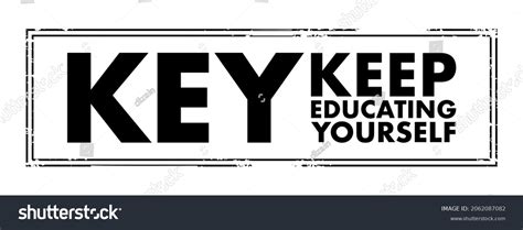 Key Keep Educating Yourself Acronym Text Stock Vector Royalty Free