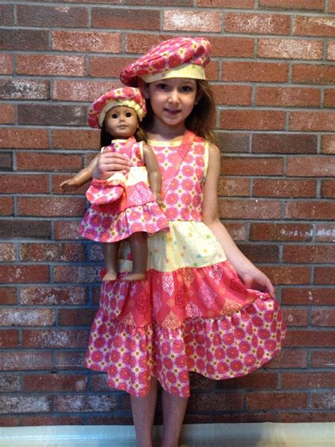 Matching Girl And American Girl Doll Clothes 3 Tier Summer Dress Set