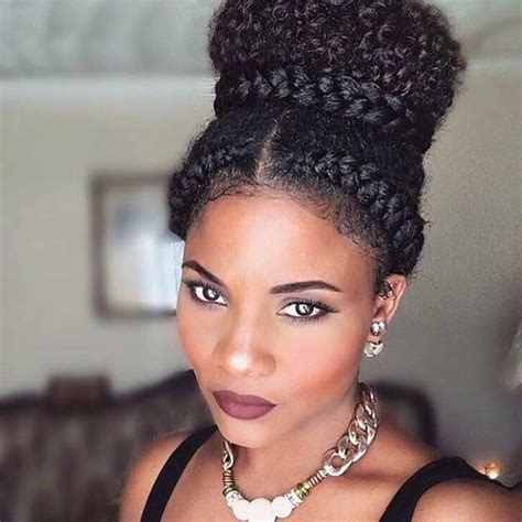 Braided crowns look astonishing on natural hair. 21 Chic and Easy Updo Hairstyles for Natural Hair | StayGlam