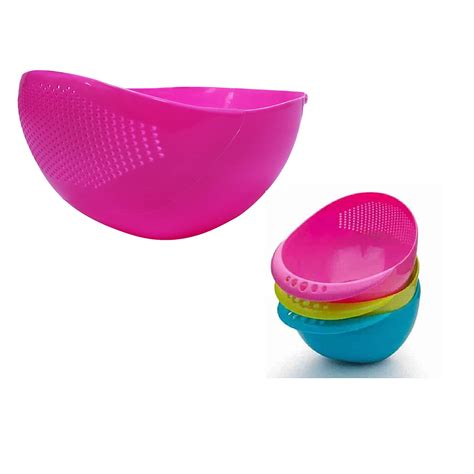 Goopz Plastic Kitchen Tool Rice Bowl Strainer For Kitchen Multicolor