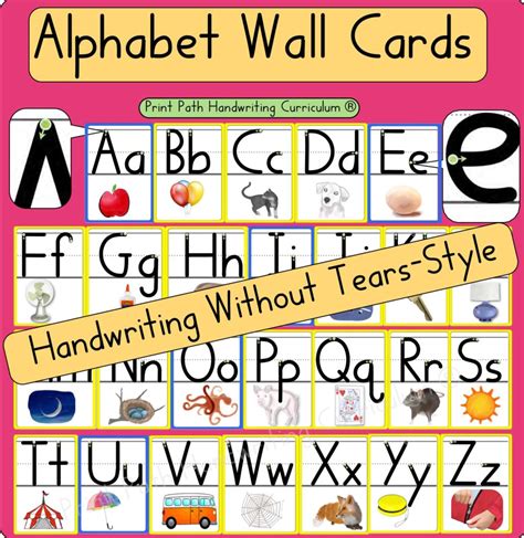 Alphabet Wall Cards Handwriting Without Tears Style Font Your Therapy