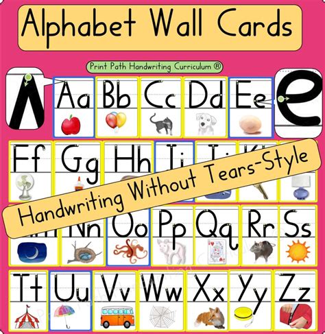 See more ideas about alphabet, alphabetical order, lettering. Alphabet Wall Cards Handwriting Without Tears Style Font ...