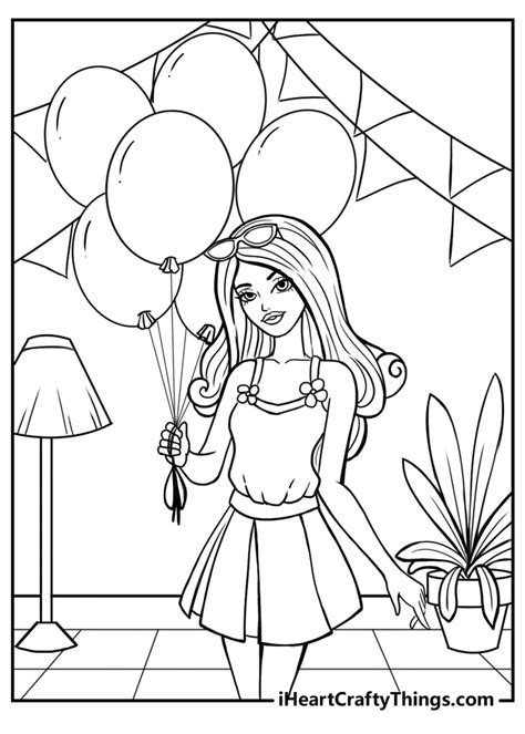 Barbie Party Coloring Pages