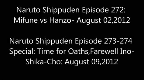 Naruto Shippuden August Schedule Youtube