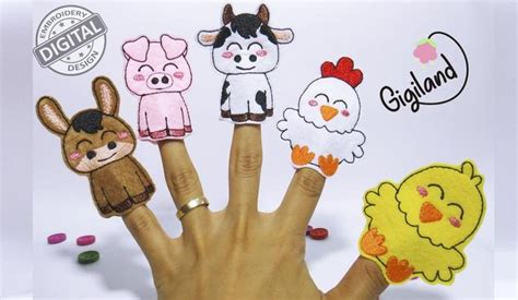 Ith Farm Finger Puppets Design Digital Embroidery Etsy Polska
