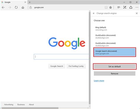 So, to change your default search engine in edge, follow these steps and there you go, you changed your default search engine from bing to (probably) google. How to make the switch to Microsoft Edge | Windows Central