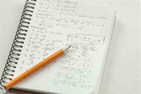 Math Formulas Are Written In Pencil On A Piece Of Paper Math Pr Stock