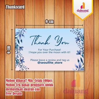 Thanks card Kartu Ucapan Terimakasih Olshop | Shopee Indonesia