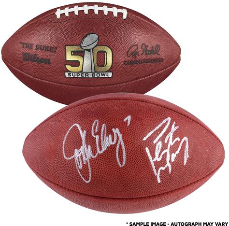 Peyton Manning And John Elway Autographed Super Bowl 50 Pro Football