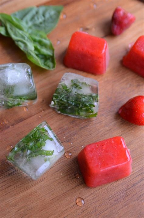 Easy To Make Strawberry Basil Ice Cubes Food Flavored Ice Cubes