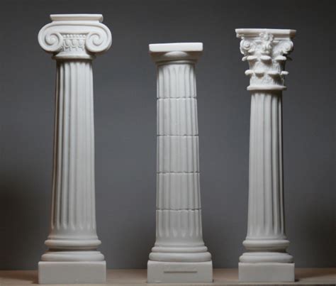 Set 3 Columns Pillars Ionic Doric Corinthian Order Architecture Décor Sculpture Greek Artworks