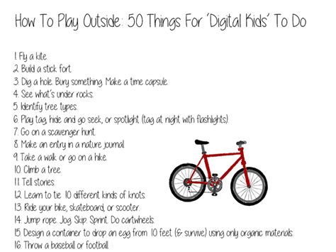 How To Play Outside 50 Things For Digital Kids To Do