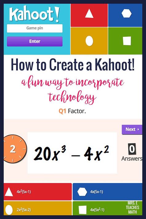 How To Create A Kahoot Math Lessons Middle School Middle School