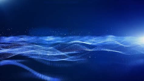 Premium Photo Abstract Blue Color Digital Particles Wave Background