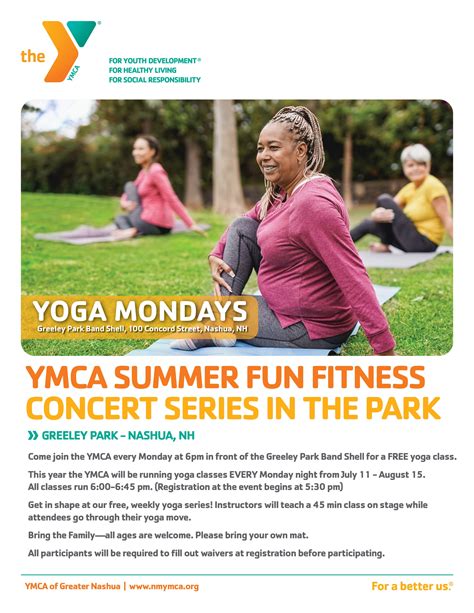 Free YMCA Yoga Classes At Greeley Park In Nashua Across New Hampshire