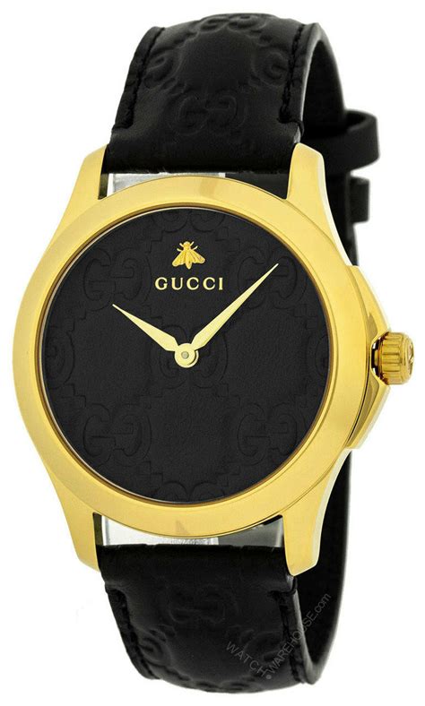 Gucci G Timeless 38mm Black Gg Dial Quartz Ss Unisex Watch Ya1264034