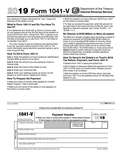 Irs Form 1041 V Download Fillable Pdf Or Fill Online Payment Voucher