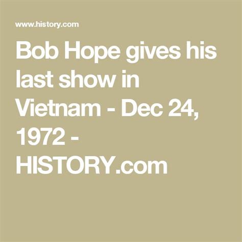 Bob Hope Gives His Last Show In Vietnam Dec 24 1972
