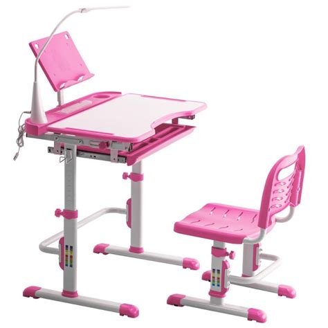 Zimtown Height Adjustable Kids Desk Childrens School Desk Set With
