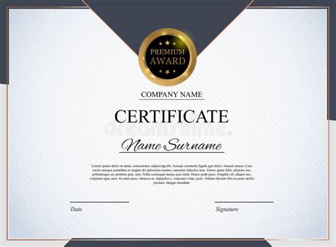 Certificate Template Background Award Diploma Design Blank Vector