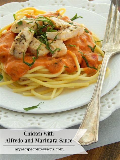 I only used a pound of chicken and. Chicken with Alfredo Marinara Sauce - My Recipe Confessions