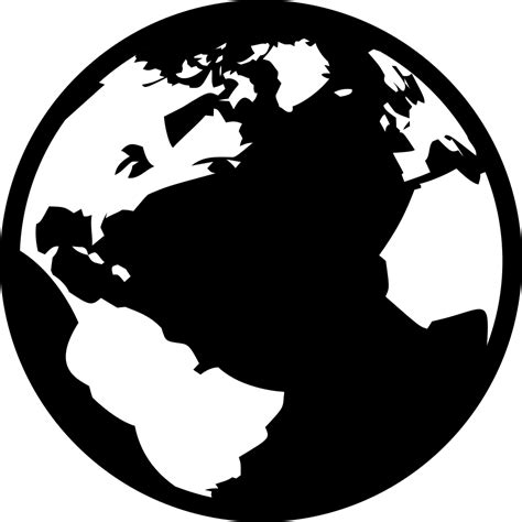 Globeworldblack And Whiteclip Artcircleearthsilhouette