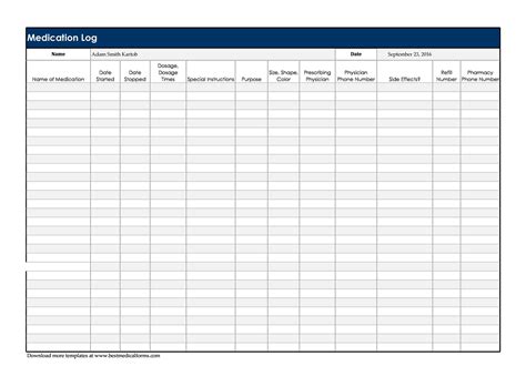 40 Great Medication Schedule Templates Medication Calendars