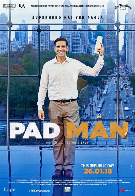 Concerned about his wife gayatri's menstrual hygiene, lakshmikant chauhan urges her to ditch the cloth and opt for sanitary napkins. Pad Man (2018) Poster #1 - Trailer Addict
