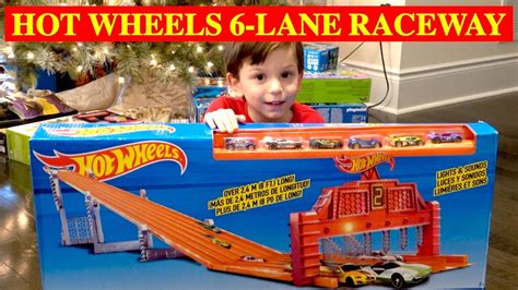 Hot Wheels Super 6 Lane Raceway Playset Drag Racing Toy Unboxing And