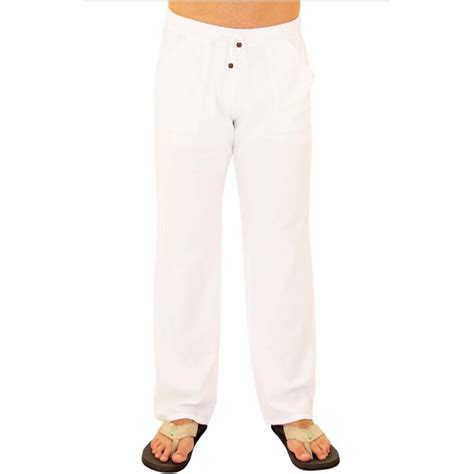 White Resort Wear Pants Dandk Suit Discounters